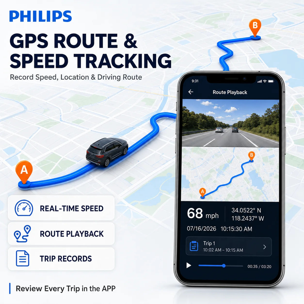 Dashcam Car360Eye B05 4K+2K HDR Double Caméra Avant/Arrière Écran IPS 3,16 Pouces WiFi 2.4G 5.8G APP GPS Surveillance Parking 24H Détection de Mouvement DVR Voiture