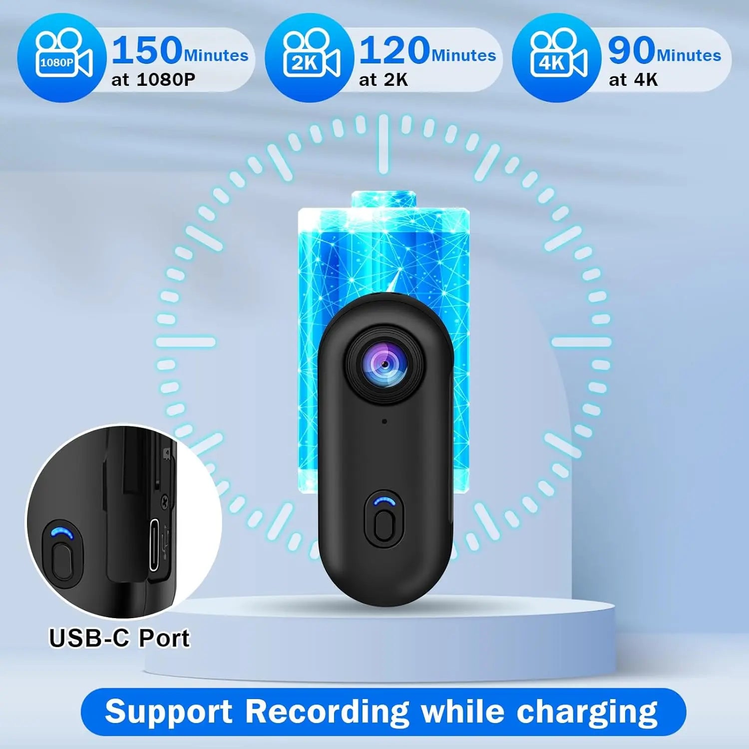 Mini Caméra Sport 4K WiFi Magnétique POV Caméra Corporelle Vlogging Sans Fil Casque Moto Étanche Vélo Enregistreur HD