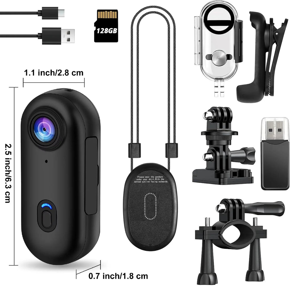Mini Caméra Sport 4K WiFi Magnétique POV Caméra Corporelle Vlogging Sans Fil Casque Moto Étanche Vélo Enregistreur HD