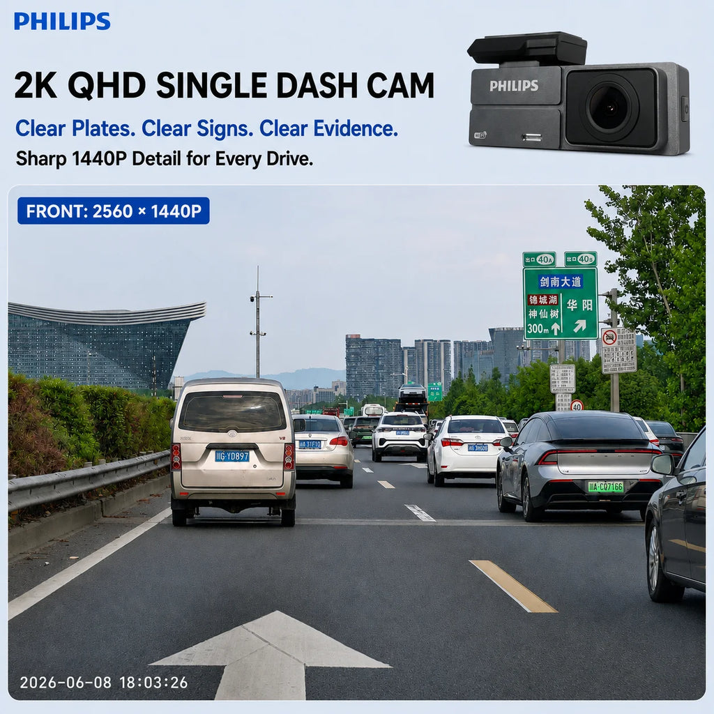 Dashcam Car360Eye F04 2K Mini Caméra Voiture Écran IPS 1,47 Pouce WiFi Contrôle par Application Vision Nocturne Surveillance Parking 24H DVR Voiture