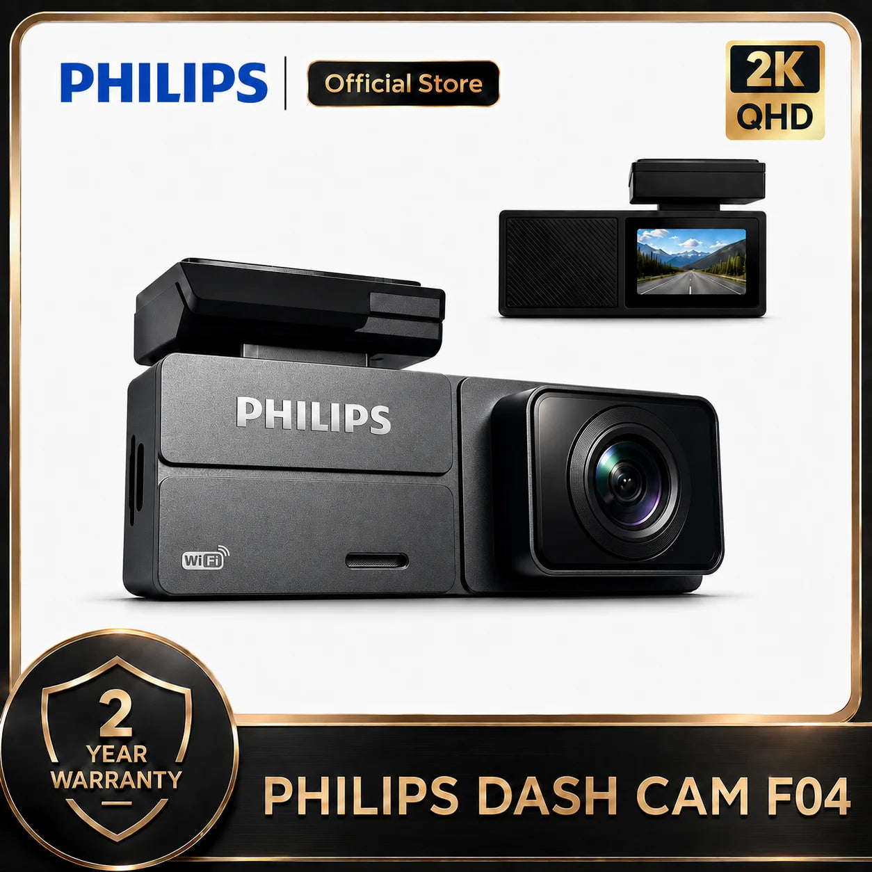 Dashcam Car360Eye F04 2K Mini Caméra Voiture Écran IPS 1,47 Pouce WiFi Contrôle par Application Vision Nocturne Surveillance Parking 24H DVR Voiture