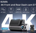 Dashcam KAWA D7 4K Avant/Arrière WiFi6 Contrôle Vocal Caméra Arrière Compacte
